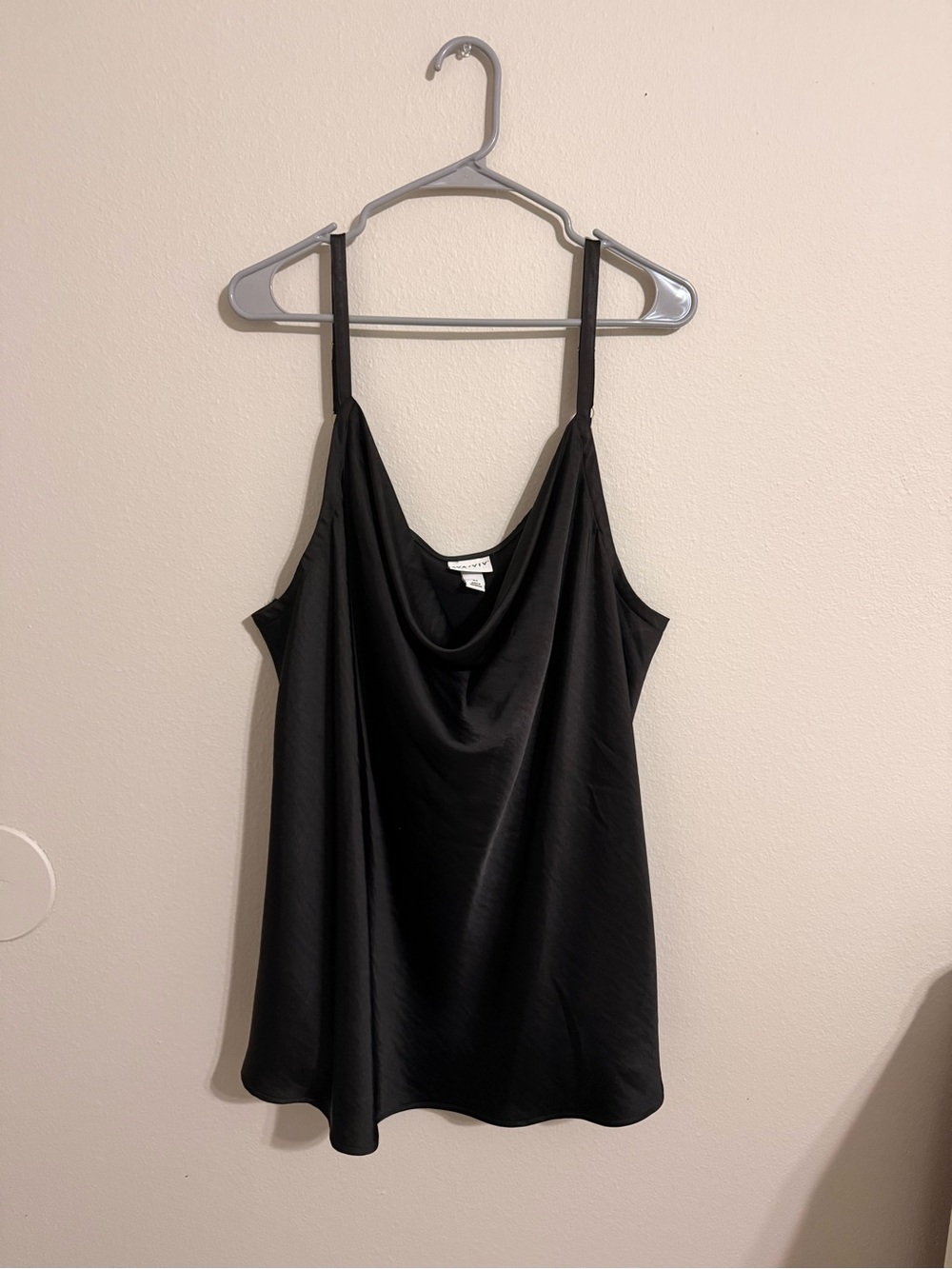 Ava & Viv Black Satin Cowl Neck Camisole